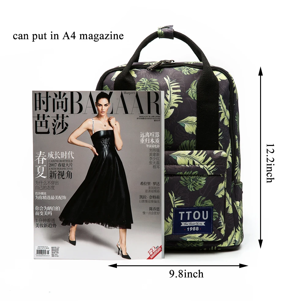 TTOU nuevas mochilas de lona para niñas adolescentes moda hojas impresión Mochila mujer Mochila escolar Casual Mochila de viaje TTOU nuevas mochilas de lona para niñas adolescentes moda hojas impresión Mochila mujer Mochila escolar Casual Mochila de viaje