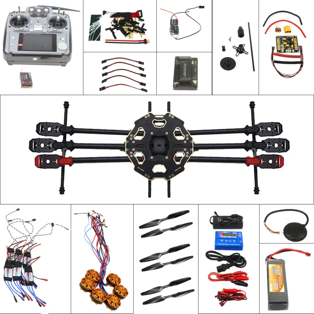 Полный вертолет беспилотный летательный аппарат комплект Таро 680PRO Frame 700KV двигателя gps APM 2,8 полет Управление AT10 передатчик F07807-A