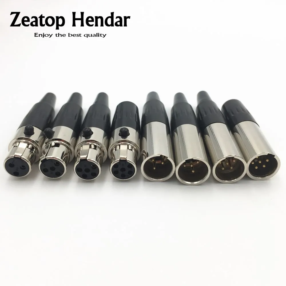 5 пар Мини XLR 3 4 6 Pin штекер + гнездо Аудио Микрофон коннектор микрофон для кабеля