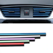 Saída de ar do ar condicionado do carro tiras decorativas modificado Interior Molduras U-em forma de tira chapeamento clipe colorido decorativo
