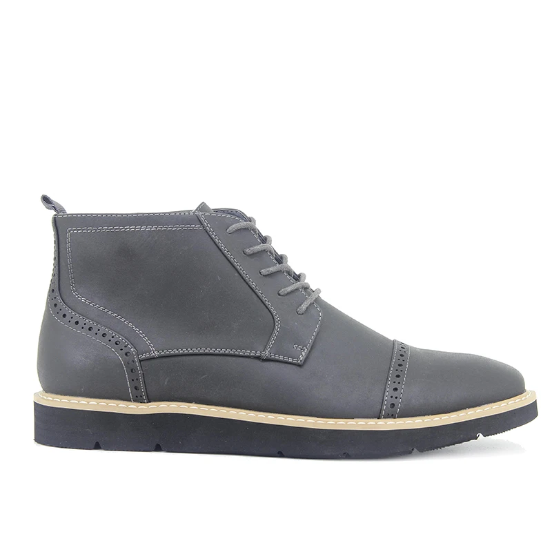 

2019 New arrival Men boots leather grey lace-up ankle military chelsea boots men casual shoes desert cowboy combat boots shoes