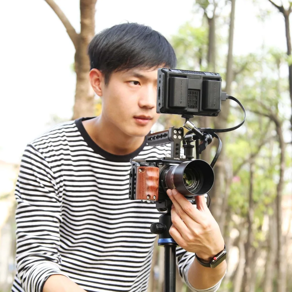 Клетка стабилизатор для камеры Sony A6500 с деревянной ручкой|kit kits|kit camerakit wood |