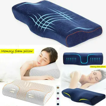 

King Size Bamboo Fiber Pillow Hypoallergenic Contour Memory Foam Pillow Neck Back Support Orthopaedic Firm Head My Pillows