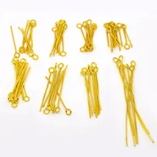 DoreenBeads 800 шт Смешанные булавки для глаз золотого цвета 0,7 мм(21 калибр)(B04118), иу