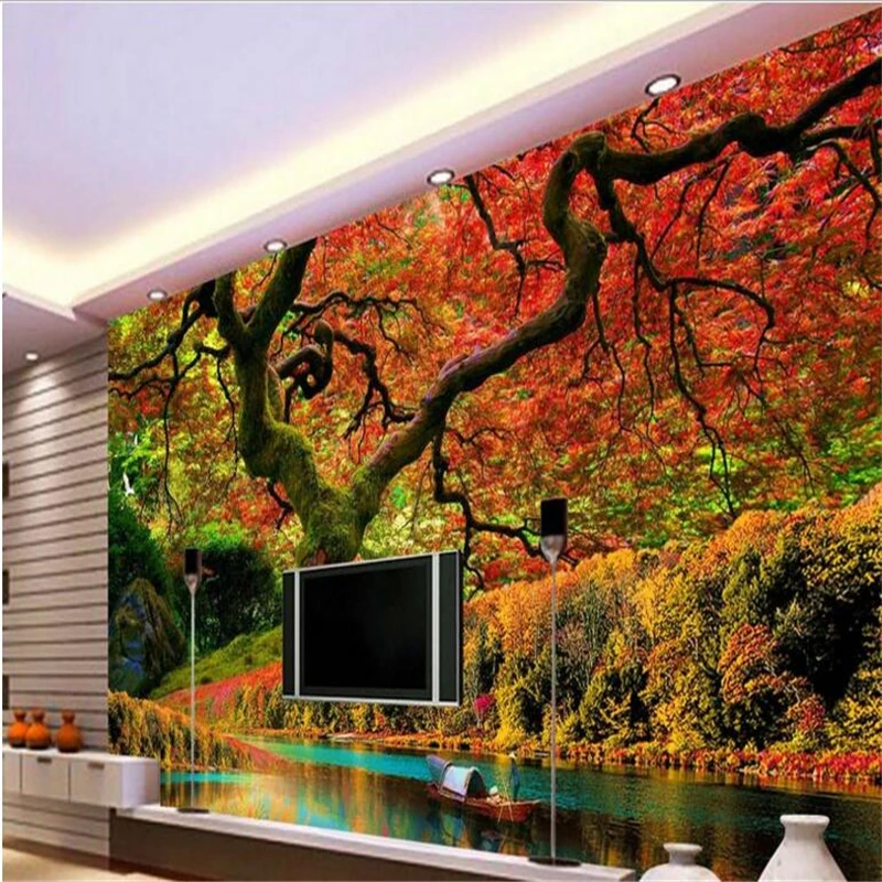 

beibehang Design of Large - scale Custom Wallpapers Super - clear Big Tree Landscape Wall waterproof wallpaper for bathrooms