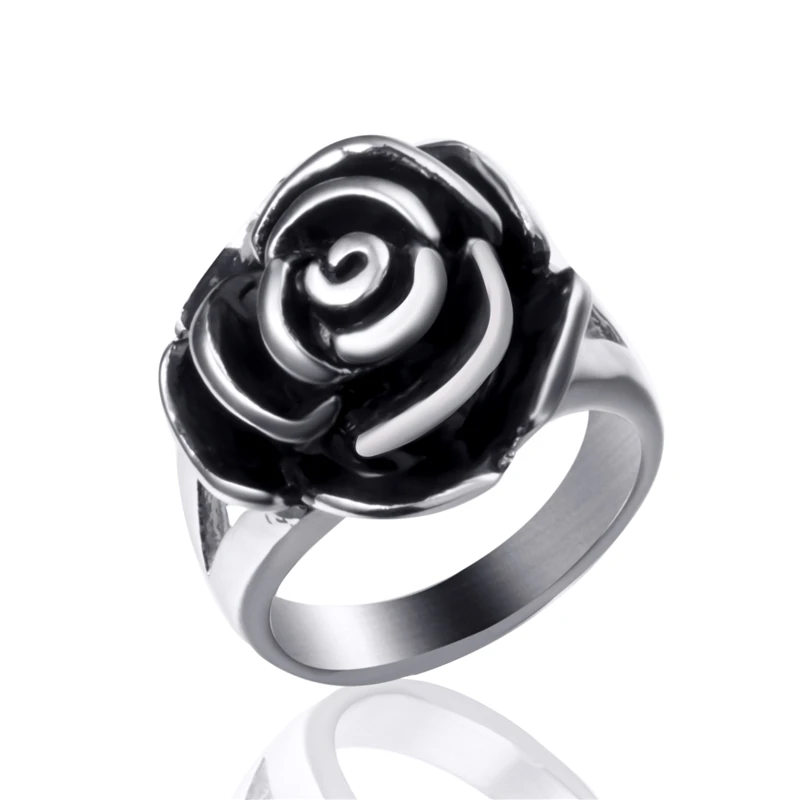 

Womens Stainless Steel Ring Silver Rose Fashion Wholesale Jewelry