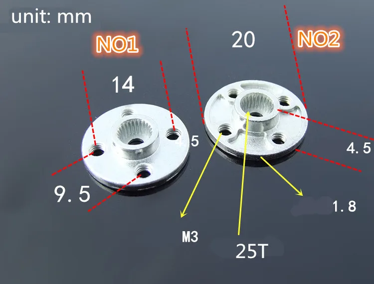 1pc K964b Silver Color No1/No2 25T Aluminum Alloy Model Servo Connect Disk Tool Parts Free Shipping Russia maisto 1 25 mercedes benz g class silver alloy car model die casting static precision model collection gift toy tide play