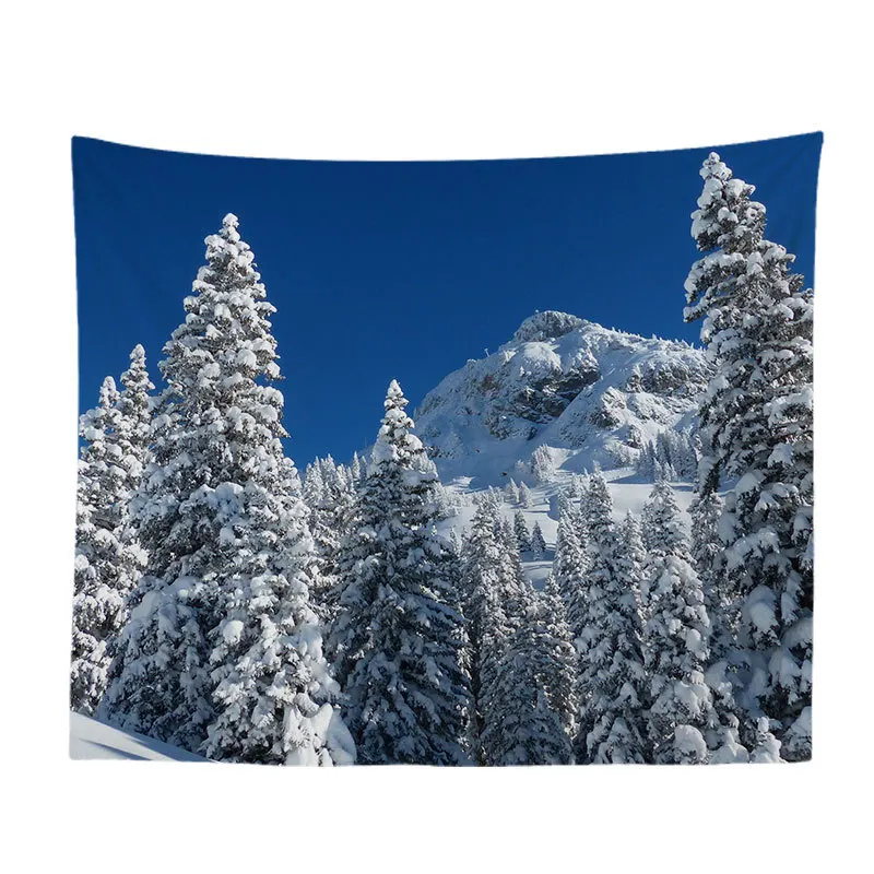 

Arctic Snow Mountain Landscape Art Tapestry Wall Hanging Colorful Printed Curtain Watercolor Eye Decorative Tapestry Bedspreads