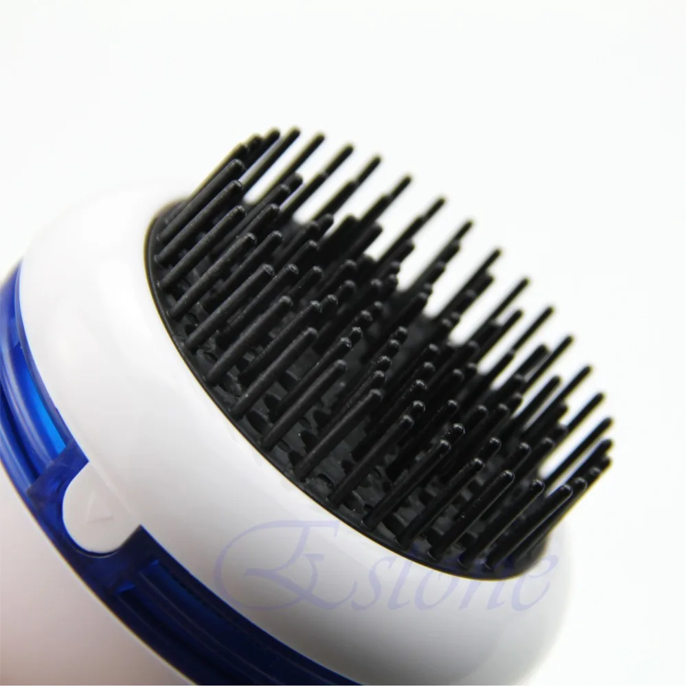 Mini Electric Hair Scalp Head Massager Vibrating Comb Brush Round White