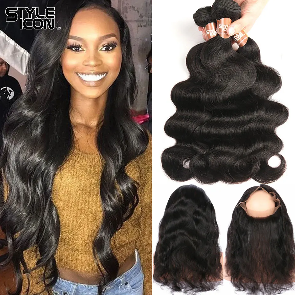 Styleicon Body Wave Bundles with Frontal 360 Lace Frontal With Bundles