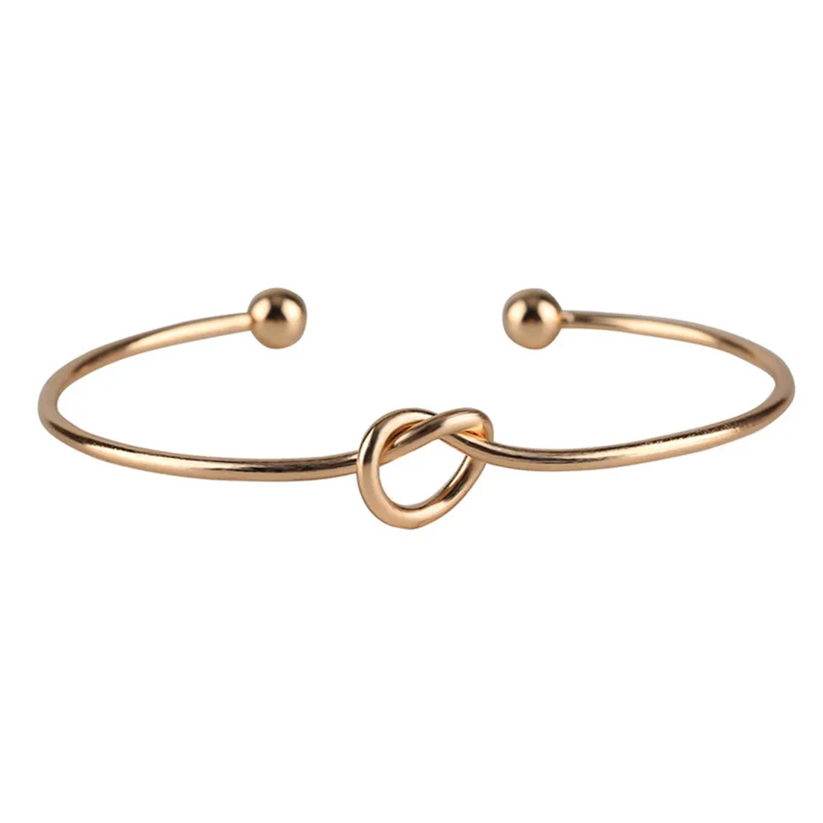 Trendy Exquisite Heart-shaped Bracelet Half Open Black RoseGold Silver Womens Fashion Jewelry Bangles  (19)