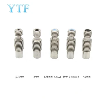 

3D Printers Parts Stainless Steel E3DV6 Throat Bowden Tube Long Thread For 1.75mm 3mm Filament Full Metal Part Bore 10pcs