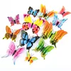 New 12pcs/set 3D Double layer Pteris butterfly Wall Sticker Home decoration Colorful Butterflies on wall Magnet Fridge stickers 6