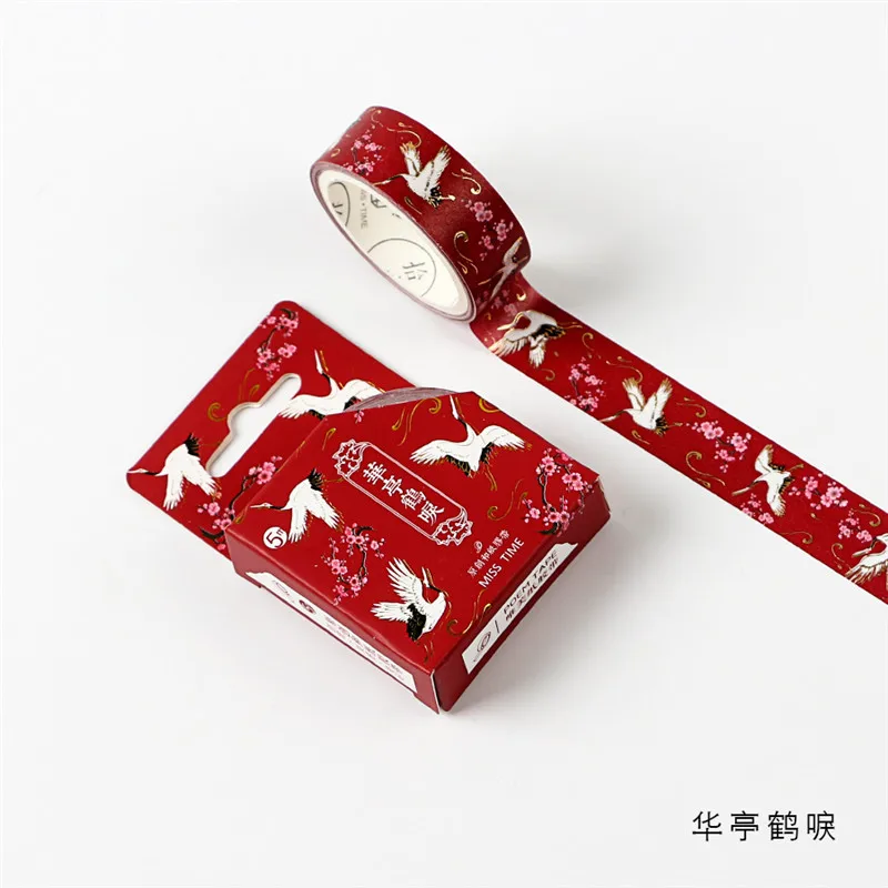 

Cute Chinese style series crane pattern Masking Washi Tape christmas Decorative Adhesive Tape scrapbooking stationery