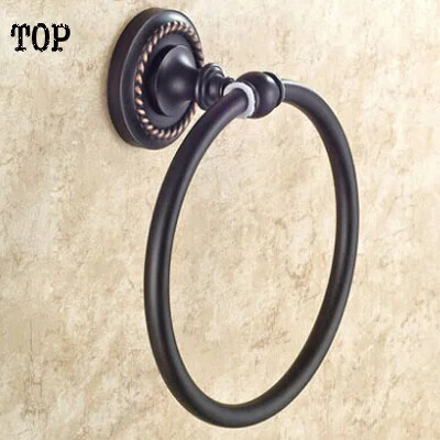 ФОТО American towel ring All copper bathroom hardware accessories Black archaize towel ring towel rack