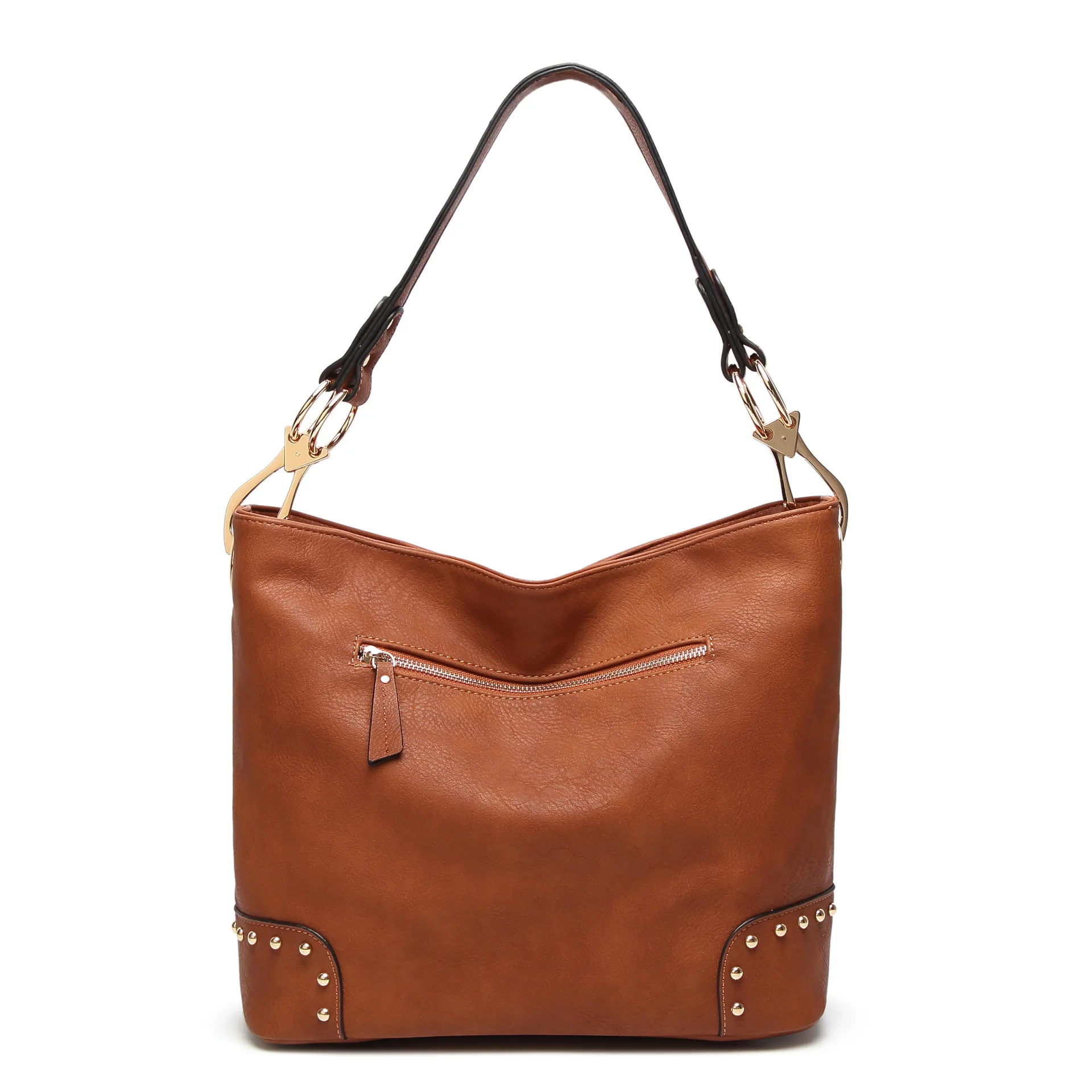 

2018 Fashion Women's Handbag Bags Shoulder Casual Tote Bags Bolsos Mujer Crossbody Bags Rivet Designers Pu Leather Handbag Brown