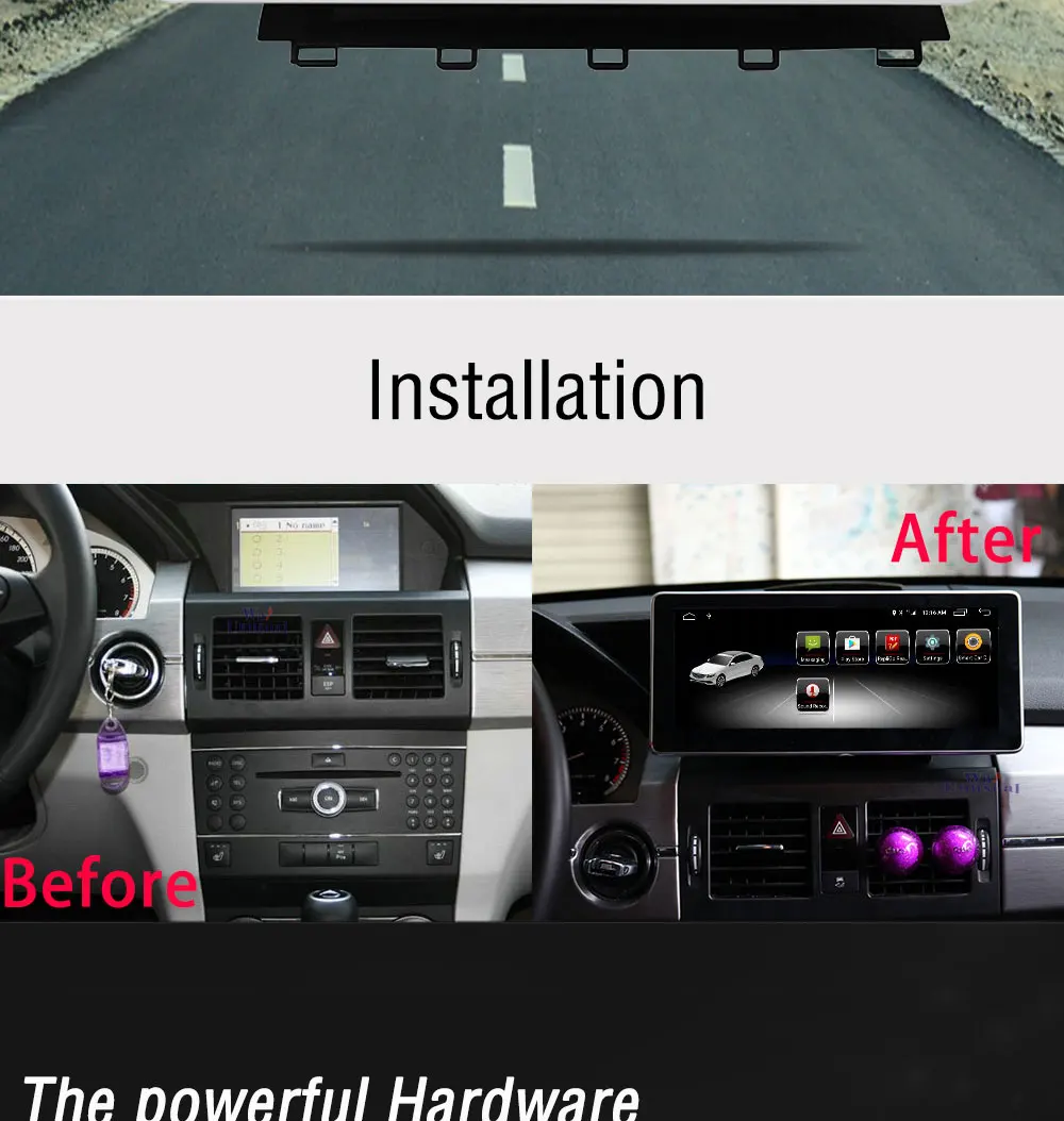 Clearance Autoradio Android 8.1 10.25 Inch 4G+64G  For Mercedes Benz  GLK 2009-2012 Auto Stereo DVD Multimedia Car Radio GPS player 1 Din 1