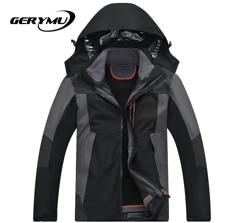 Mens Outdoor Stretch Hunting Jacket Two Piece Soft Shell Mountaineering Hiking Camping Waterproof Windproof Fleece Warm