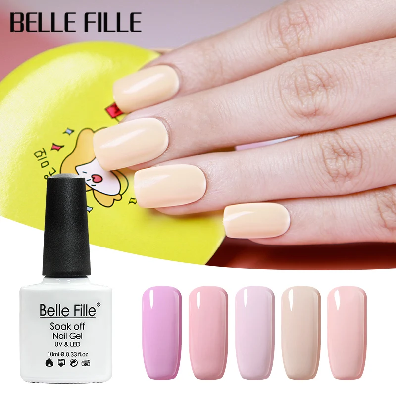 

BELLE FILLE 10ml UV Gel Nail Polish Pink Series Colors Soak Off Gel Lacquer Gel Polish Nail Art Vernis Semi Permanent