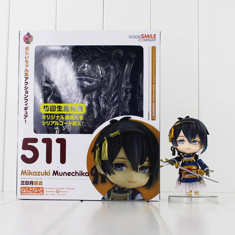 

4" 10cm High Quality Nendoroid Touken Ranbu Online #511 PVC Action Figure Toys Mikazuki Munechika Model Toys Kids Brinquedos