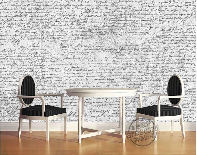 cheap Custom 3D murals,Retro handwriting English , living room sofa TV wall bedroom background wall paper