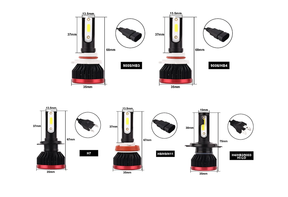 Лампы фар автомобиля H7 led H4 9005 9006 H3 HB3 HB4 H1 20000LM 6500 K 12 V Белый Туман огни 2 шт высокое УДАРА фишек IP67