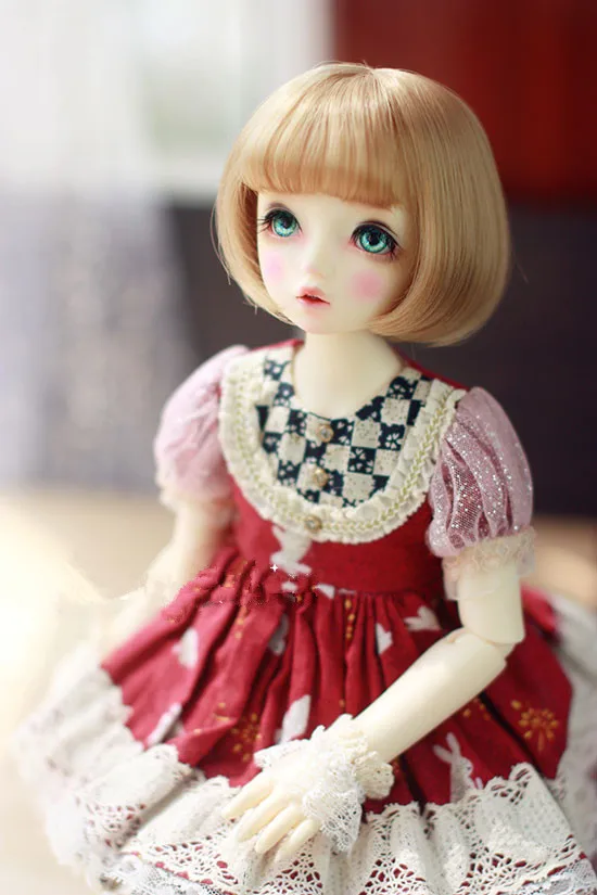 

1/4 size 17.5cm-20cm doll wigs high temperature wire gold color hair available for 1/4 /1/3 1/6dolls BJD DD DY doll accessories