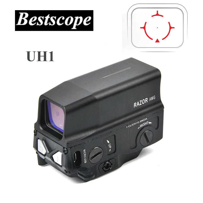 

Optical UH1 Red Dot Sight Scope Reflex Sight Holographic Sight for 20mm Rail Hunting Scopes with USB Charge