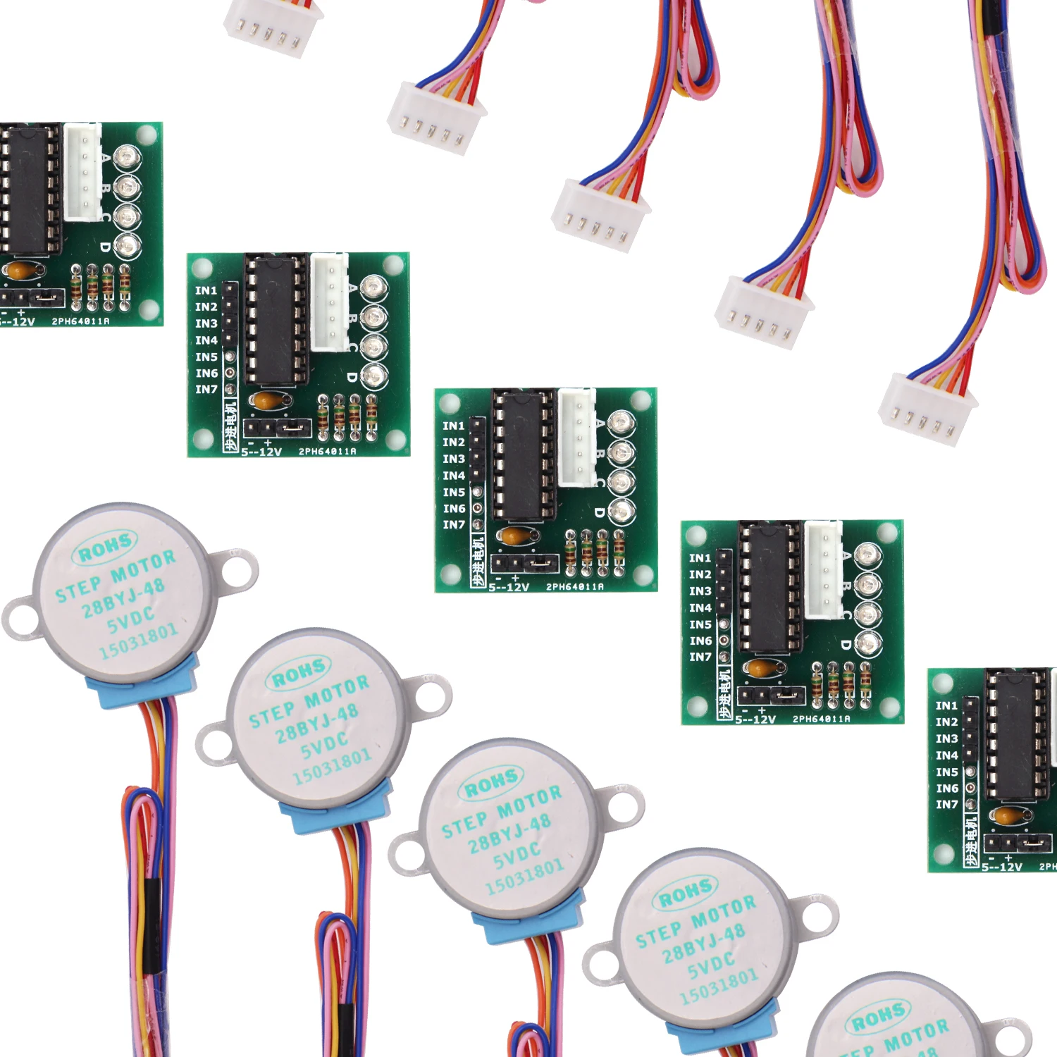 5 комплектов 28BYJ-48 ULN2003 5 V шаговый двигатель+ ULN2003 драйвер платы для Arduino