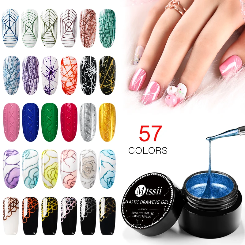 

Mtssii 5ml Wire Drawing Nail Gel Lacquer Painting Gel Varnish Pulling Silk Spider Creative Nail Art Gel Nail Polish 57 Colors