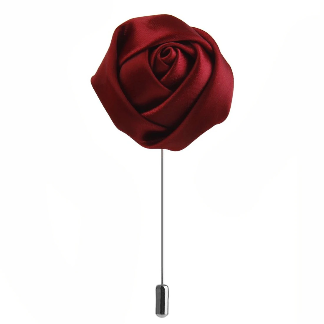 

Brooch Pin Rose flower Button Polyester for man - Red