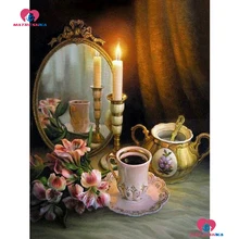 Алмазная вышивка на заказ, натюрморт, цветок, чай, 5D, сделай сам, алмазная живопись, полностью Хрустальная мозаика, картины ручной работы