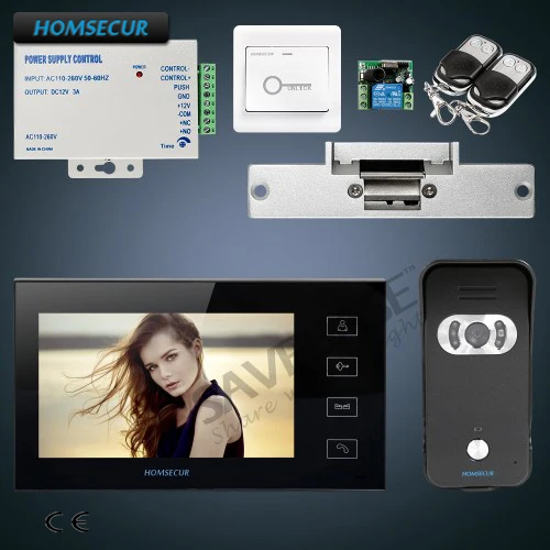 

HOMSECUR 7" Video Door Phone Intercom System with Black Camera for Apartment 1C1M