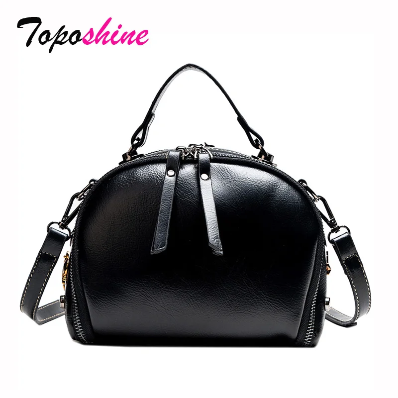 

Toposhine New Oil Wax Leather Ladies Handbag Fashion High Quality Casual Wild Temperament Shoulder Messenger Bag