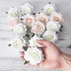 5pcs artificial roses white silk fake roses flower faux heads high quality DIY wedding home decoration scrapbook accessories ► Photo 3/6