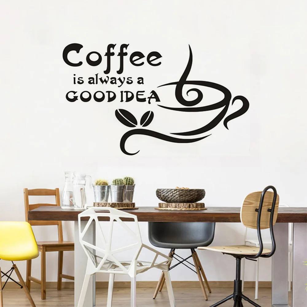 Stiker Dinding Kopi Adalah Selalu Ide Yang Baik Untuk Kedai Kopi Yang Dapat Dilepas Daftar Pintu Jendela Dekorasi Dinding Seni Dekorasi Lukisan Dinding Wall Stickers Aliexpress