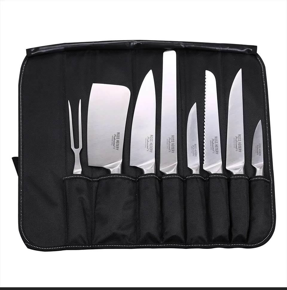 Stainless Steel 9pcs Kitchen Knife Set High Carbon Steel Blade Non-slip Handle Quality Chef Bread Utility Knife Cooking Tools