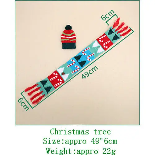 Рождество милый узор красное вино бутылка вязанные шарф и шапка крышка для Декор для обеденного стола мешочек украшение орнамент - Цвет: Christmas Tree