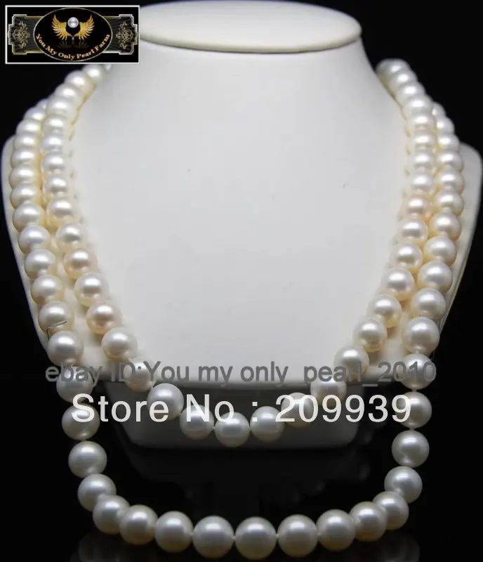 

huij 001807 14K YG-Fine 10-11mm AAA white pearl necklaces 22"26