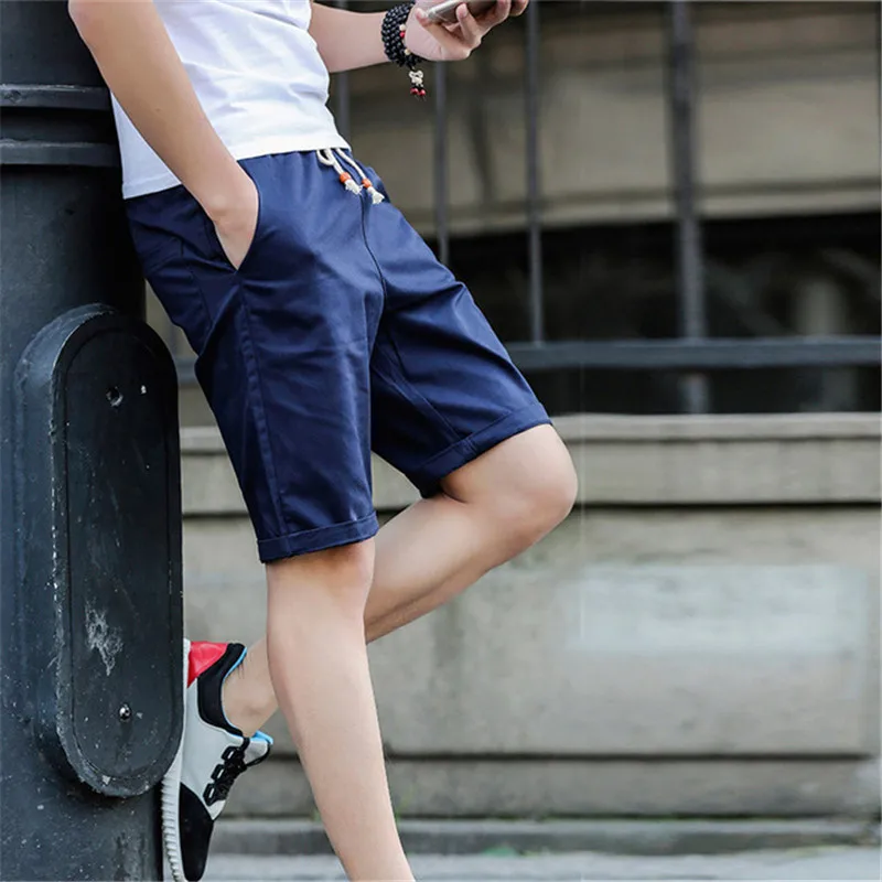 Summer Cotton Shorts Men Fashion Knee Length Brand Board shorts