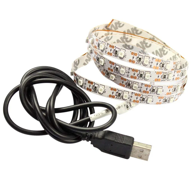 

USB LED Strip light 2835 White/Warm White DC 5V/6V Not Waterproof Tape LED Lamp 0.5M 1M 2M 3M 4M 5M TV Background Lighting