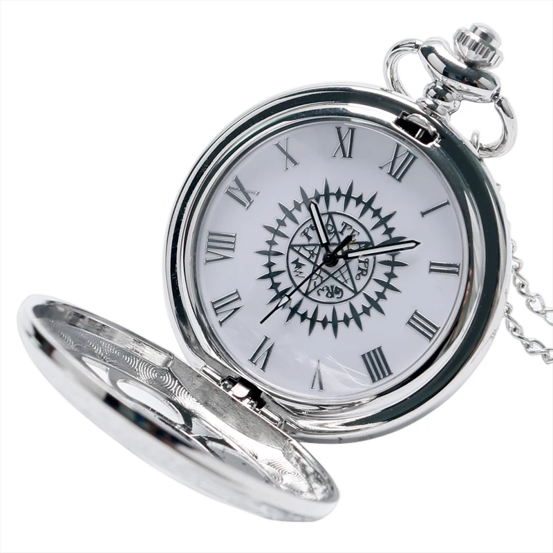 Винтаж полые карманные часы Kuroshitsuji черная магия шаблон кулон кварц Для мужчин Для женщин Цепочки и ожерелья подарок Montre gousset