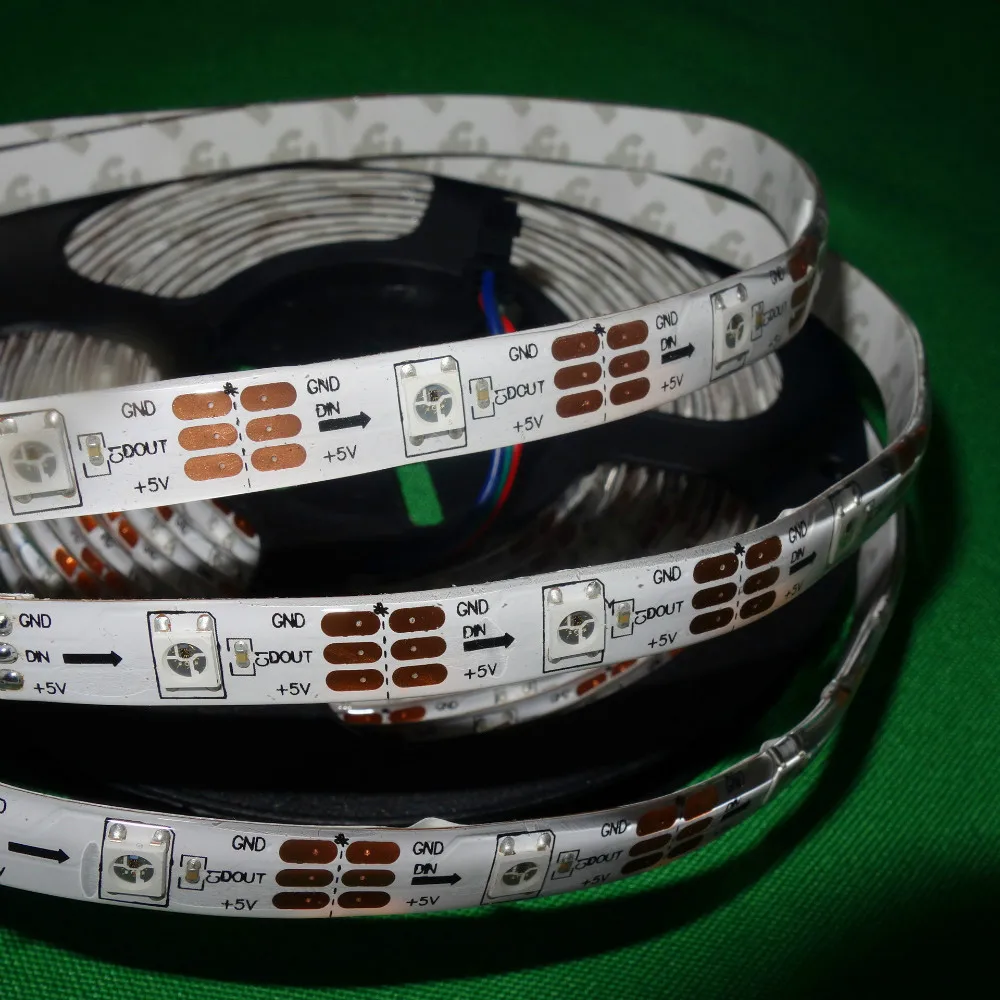 

addressable 5m 30LEDs/m DC5V WS2812B led pixel strip,waterproof in silicon coating,with 30pixels/M;WHITE PCB