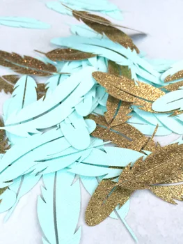 

Feather Confetti | Bohemian Baby Shower | Boho Party Theme | Boho Chic Table decor scrapbook Confettis