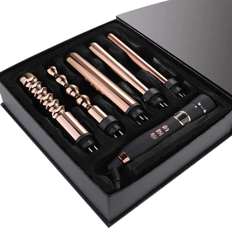 Ferro de Ondulação Conjunto para Salão Ferramentas da Onda do Cabelo Cerâmica Modelador Cabelo Varinha Curling Ferro Multi Estilor Iron Wand Beleza Uso Doméstico 12 conjunto para salão beleza uso doméstico ferramentas da onda do cabelo