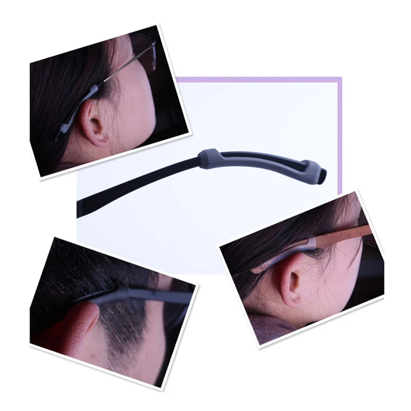 

Newly Eyeglass Temple Tips Sleeve Retainer Silicone Anti-slip Holder Elastic Comfort Glasses Ear Hook