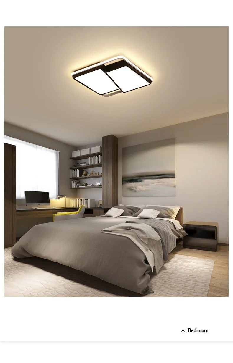 Black White Modern LED Chandelier Lighting For Living Dining Room Bedroom Acrylic Lustre Luminaria Lampadario Ceiling Chandeliers 15