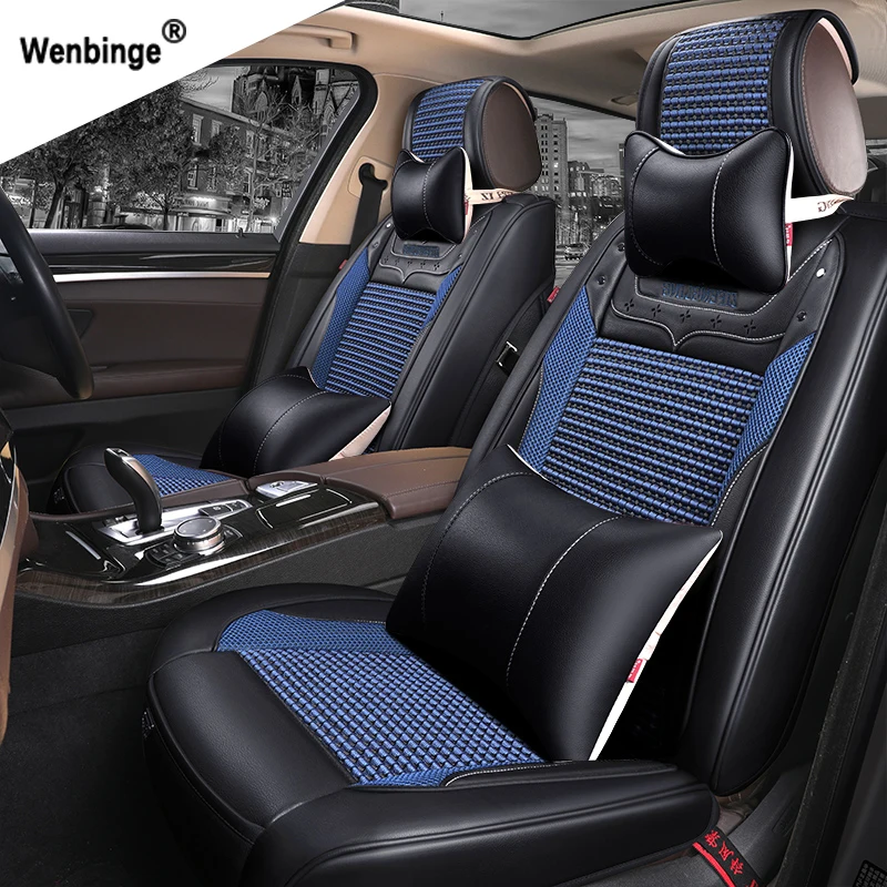 Wenbinge специальные кожаные чехлы для автомобильных сидений для Nissan Qashqai Note Мурано МАРТА Teana Tiida Almera X-trai автомобильные аксессуары наклейка