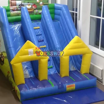 

sea shipment double lane inflatable dry slide, 5x6m PVC giant inflatable slides