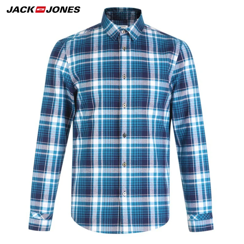 Jack Jones Марка 2018 Новинка мужская рубашка стильный фасон хлопок 100% нательный стиль